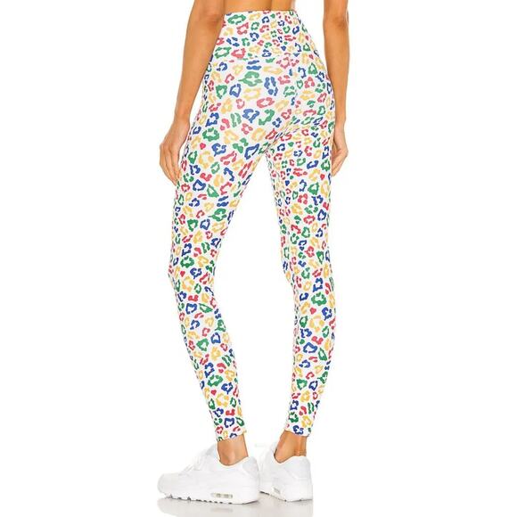 Beach Riot L Ayla High-Rise Legging Primary Leopard Workout Gym Crop Yoga Ribbed - Picture 6 of 16